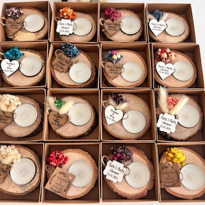 50 PCS Personalized Wooden Tealight Holder,Wedding Favors for Guest in Bulk,Rustic Wedding Favors,Bridal Shower Favors,Candle Wedding Favors zdjęcie 8