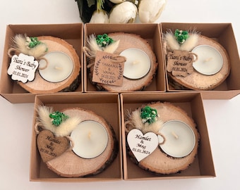 Personalized Candle Wedding Favors for Guest in Bulk, Bridal Shower Favors,Wedding Party Favors,Quinceanera Favors,Rustic Wedding Favors