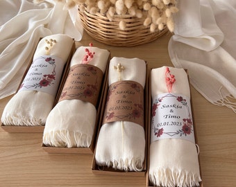 Personalized Pashmina Shawl • Turkish Cotton Wedding Favors