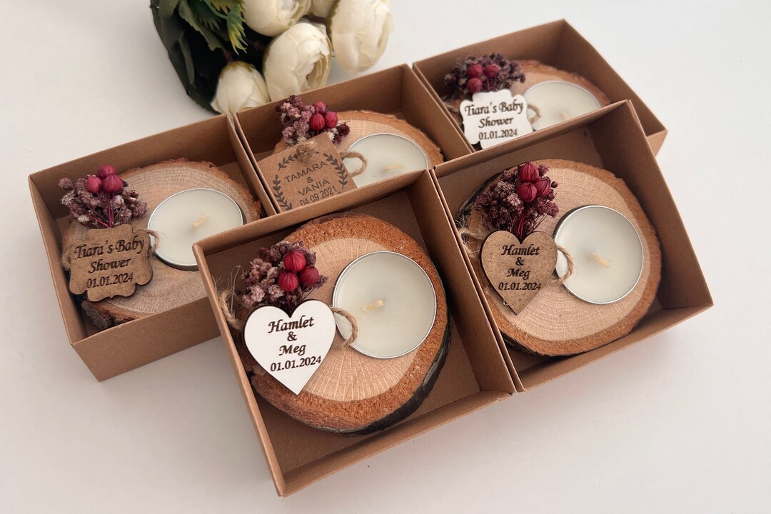 Personalized Wedding Candle Favors for Guests in Bulk, Custom Wedding ...