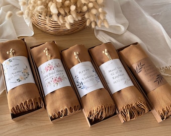 Personalized Wedding Favors  - Wedding Party Favors - Pashmina Shawl Wedding - Bridal Shower Favors - Wedding Favors for Guests in Bulk