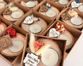 Personalized Candle Wedding Favors for Guest in Bulk, Bridal Shower Favors,Wedding Party Favors,Quinceanera Favors,Rustic Wedding Favors