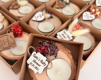 Personalized Wooden Tealight Holder,Wedding Favors for Guest in Bulk,Rustic Wedding Favors,Bridal Shower Favors,Candle Wedding Favors