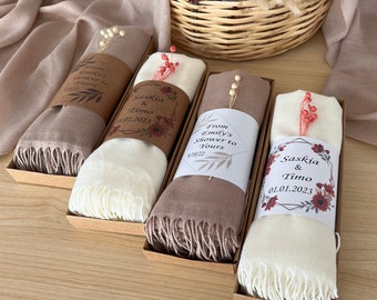 Personalized Wedding Favors  - Wedding Party Favors - Pashmina Shawl Wedding - Bridal Shower Favors - Wedding Favors for Guests in Bulk