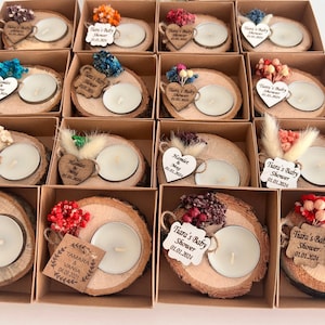 50 pezzi Portacandele in legno personalizzati, bomboniere per ospiti all'ingrosso, bomboniere rustiche per matrimoni, bomboniere per addio al nubilato, bomboniere con candele per matrimoni