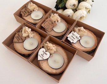 Personalized Candle Wedding Favors for Guest in Bulk, Bridal Shower Favors,Wedding Party Favors,Quinceanera Favors,Rustic Wedding Favors