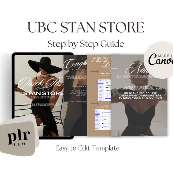 UBC Stan Store Quick Start Guide | Step by Step Guide | Canva Template | Master Resell Rights | PLR | Done for You Guide |