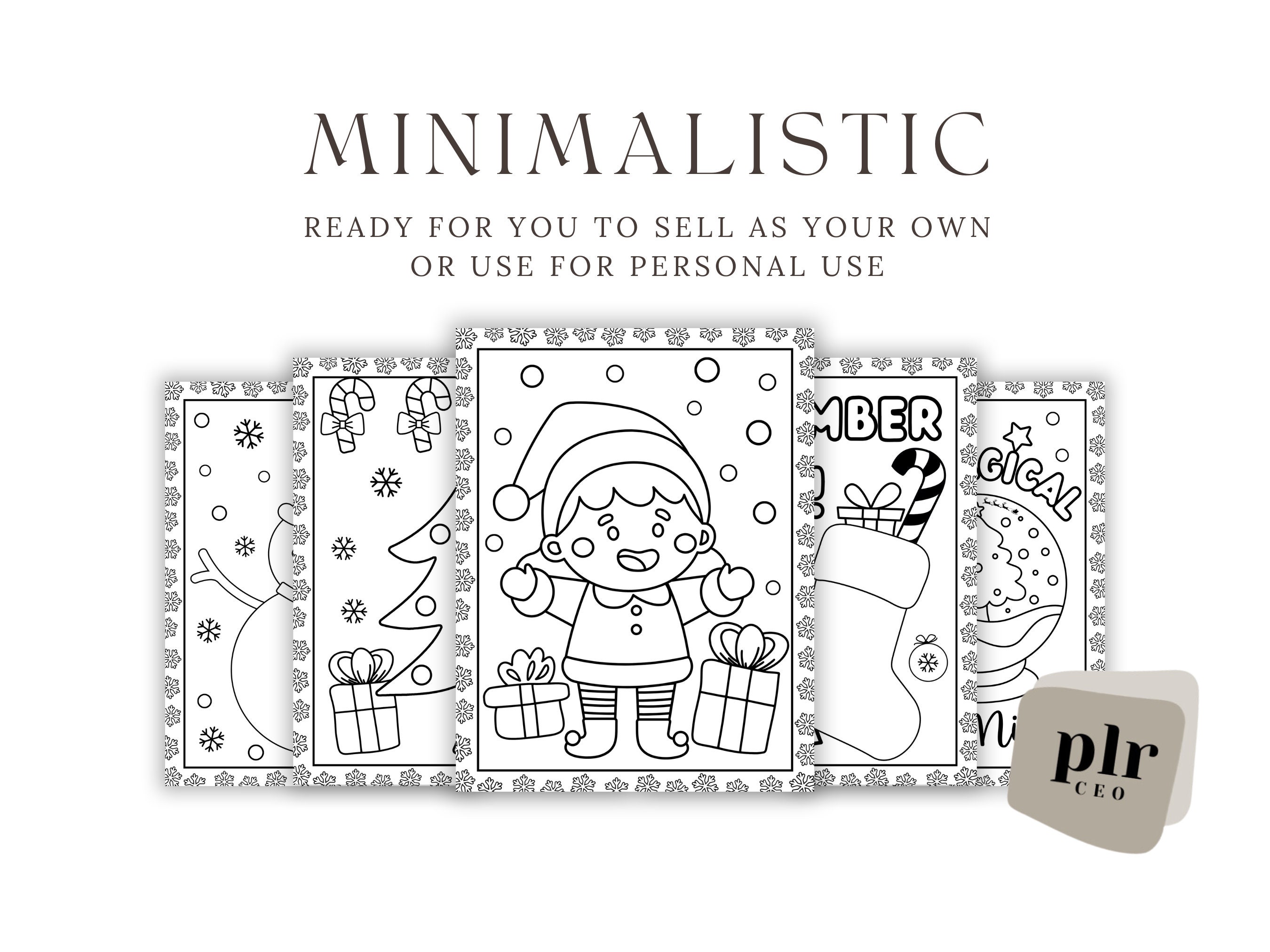 PLR Christmas Colouring Pages Colouring Sheets Christmas Time Printable