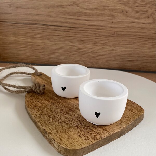 Egg cup, brunch, egg, tealight holder, white, Raysin, egg cup with heart, Mother's Day gift, Mother's Day