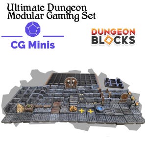 Modular Dungeon Blocks Starter Set: 84-Piece Tabletop Terrain - TTRPG