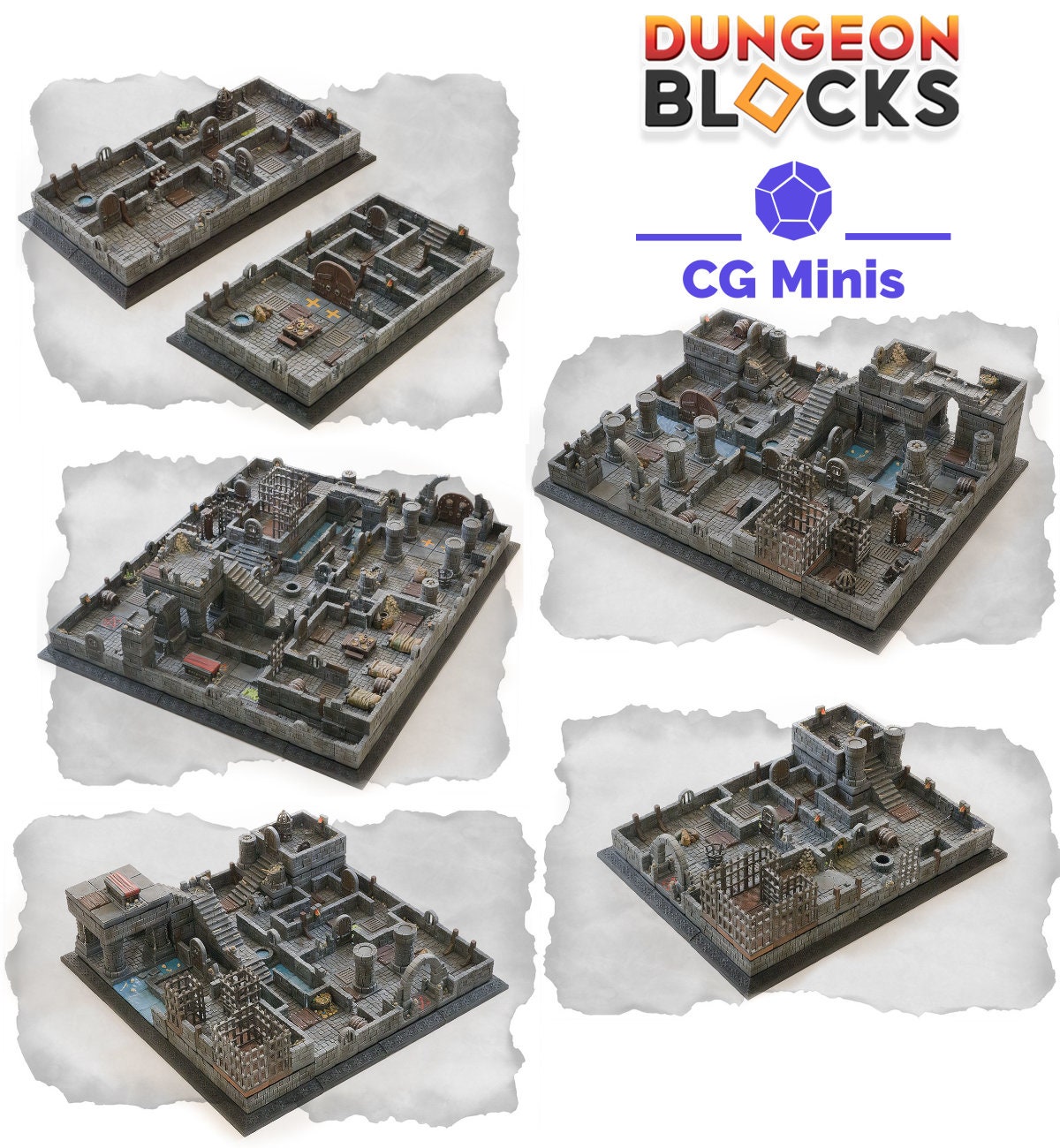 Dungeon Guide 2枚セット Modular Dungeon Blocks Starter Set: 84-piece Tabletop