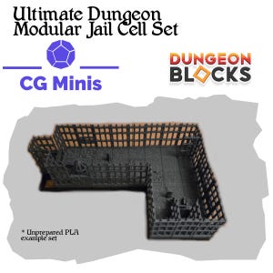 Module complémentaire Ultimate Dungeon Jail Cell | 33 pâtés de maisons | Donjon de table modulaire | TTRPG | Blocs de donjon | Facile à installer et à jouer