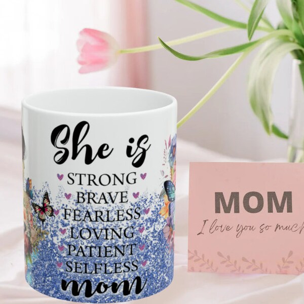 Flowergirl with butterflies mug, Mom mug, Mothersday mug, Meaningful gifts for mom, Birthday present for mother