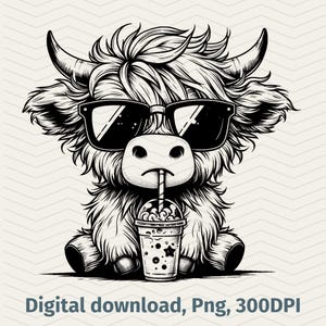 Highland cow png Highland cow bundle Cute cow clipart Highland cow baby Cute Highlander clipart Sublimation designs Bundle of 6 png
