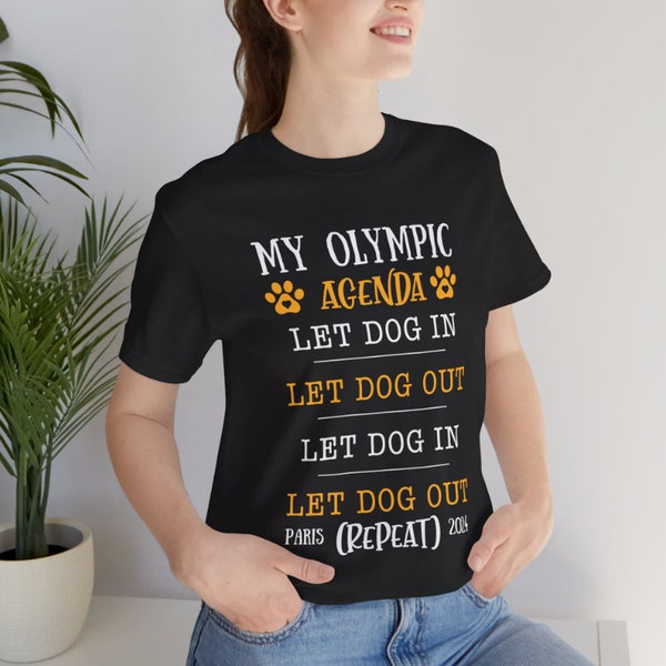 Olympic Games Paris 2024 T shirt Funny Olympic shirt Dog lovers tshirt Gift for dog owner Gifts for sports mom Unisex Jersey Tee