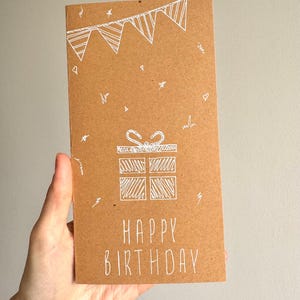 Cartão postal, Feliz aniversário, Presente, Aniversário, Cartão postal feito à mão