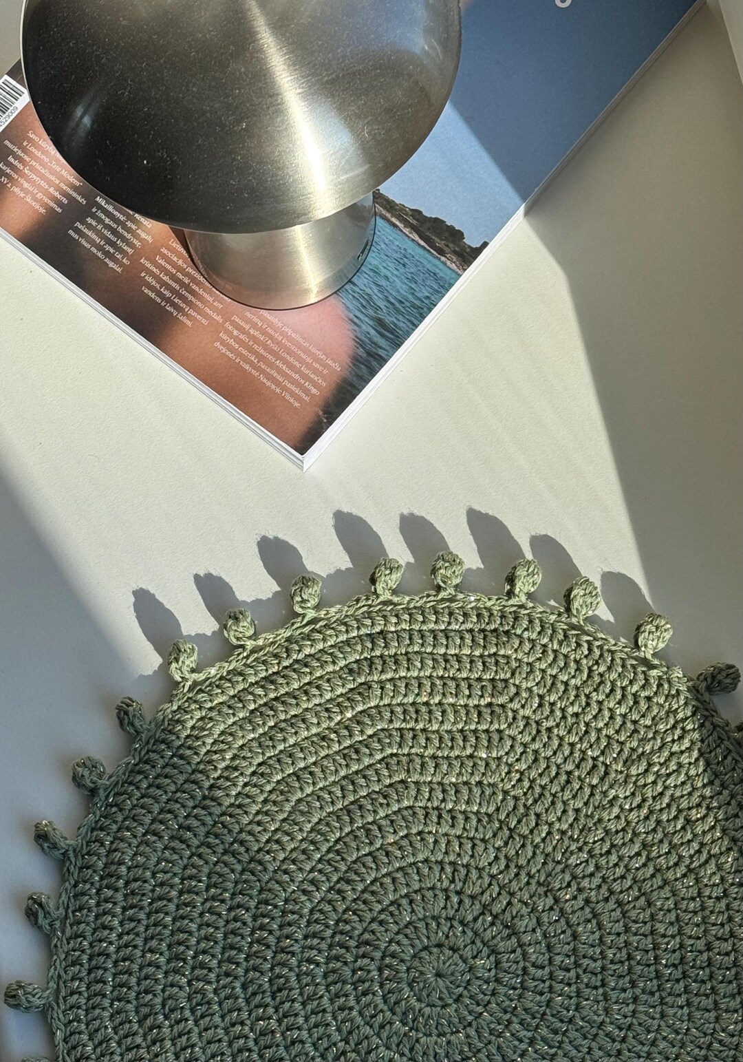 Tovaglietta All'Uncinetto Fatta A Mano A Forma Di Fiore - Centrino Rotondo In Cotone Beige Stile Vintage Per Tavolo Da Pranzo, Decorazione Casa Retrò (Ø 40 Cm)