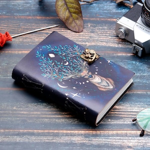 Journal en cuir avec impression UV, carnet de notes, carnet de croquis en cuir, journal intime en cuir, beau journal en cuir marron de haute qualité, journal vierge