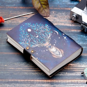 Cher carnet de notes en cuir imprimé, carnet de croquis en cuir, journal intime en cuir beau journal en cuir marron de haute qualité, carnet de notes avec serrure