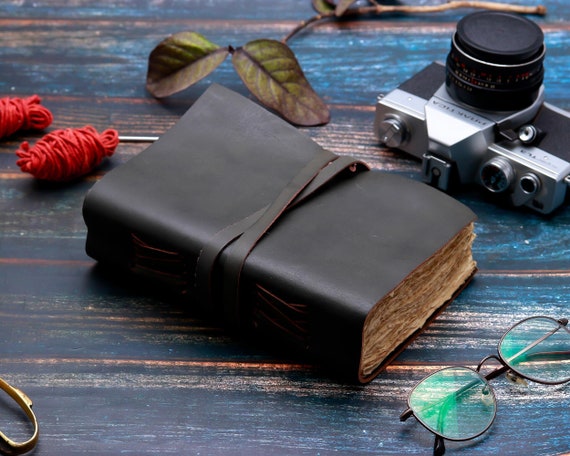 Personalized Leather Journal: Handmade Vintage Paper Notebook