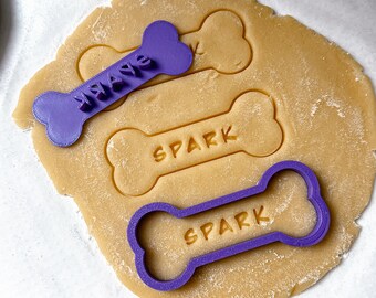 Customizable dog bone cookie cutter / Personalized dog bone cookie cutter