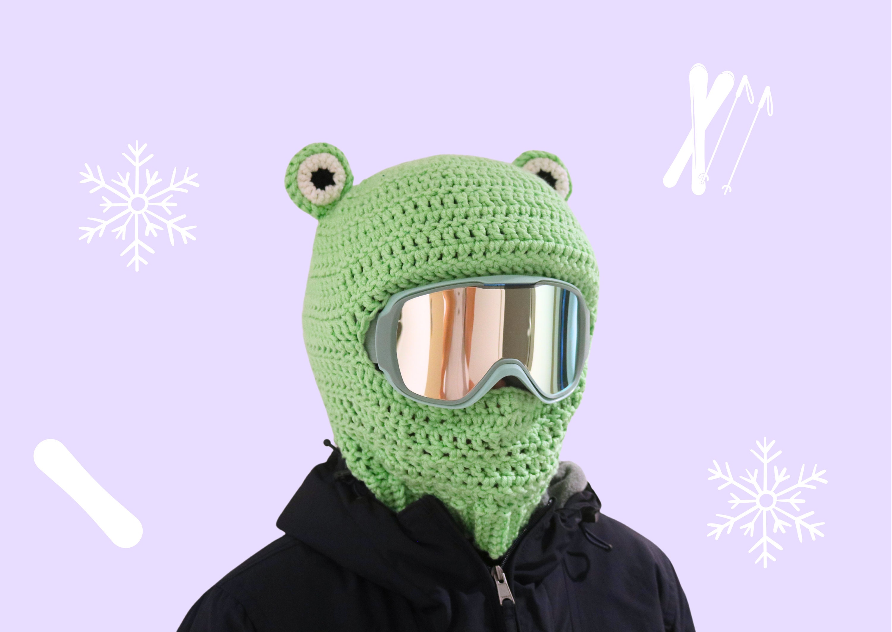 帽子 Two Frogs Knit Frog Balaclava Black Toad Knit Frog Balaclava - Japanese Toad – Two Frogs
