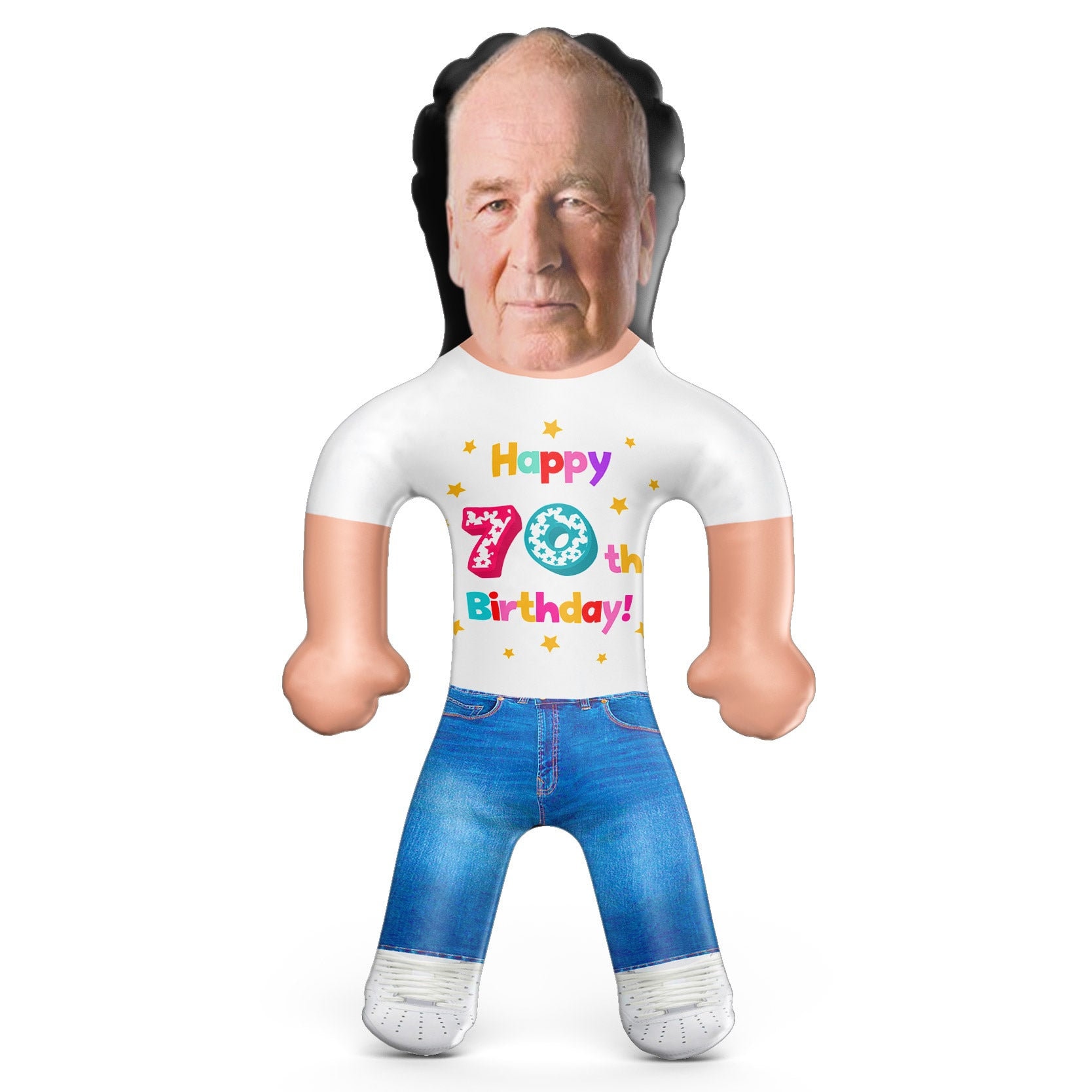 Poupée gonflable gonflable pour 70e anniversaire