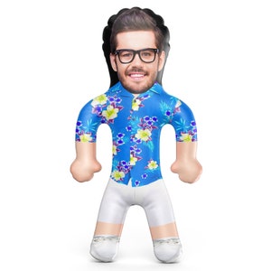 Hawaiian Shirt Blue Inflatable Blow Up Doll