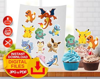 DIGITAL file Cupcake Toppers-Themed Digital Printable File - digital file ONLY - You Print