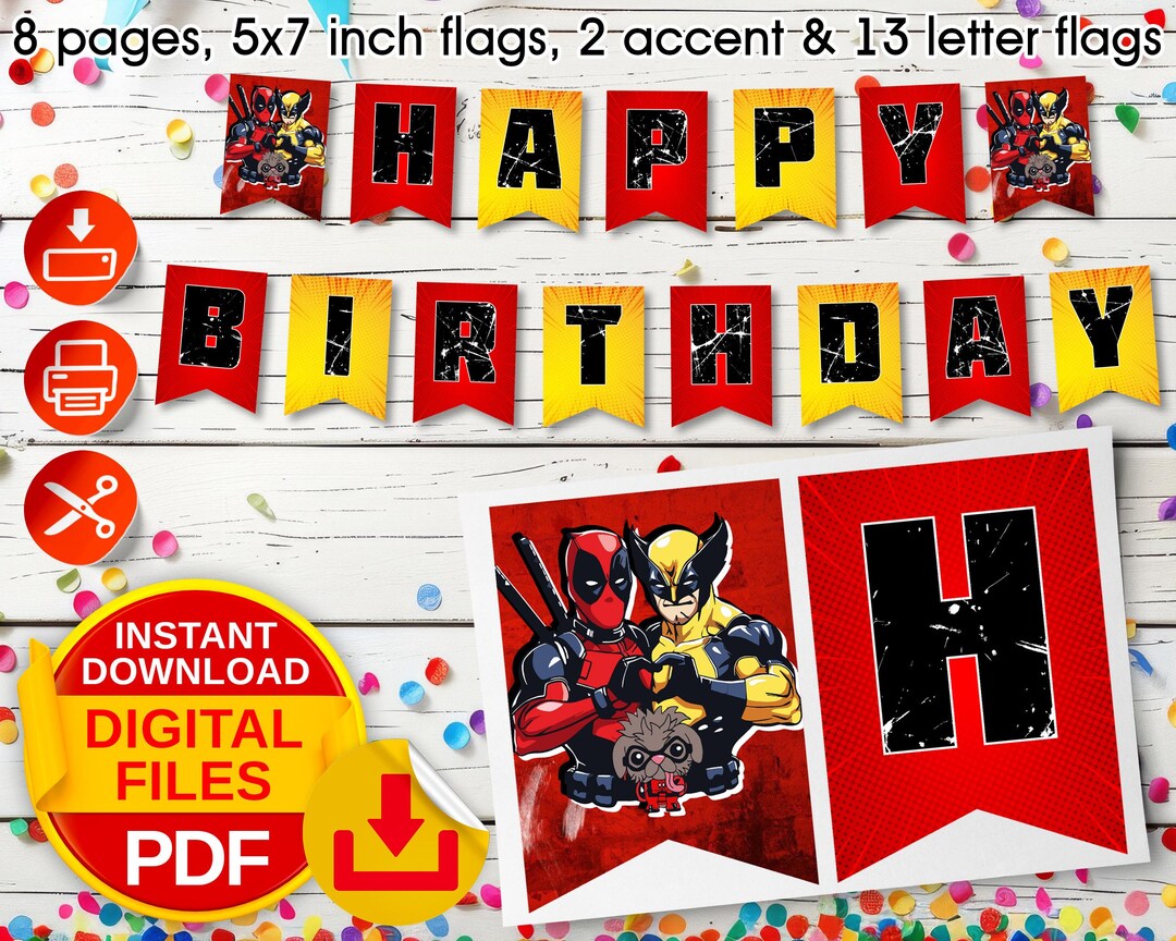 DIGITAL File Banner -themed Digital Printable File - Digital File ONLY ...