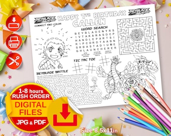 Página para colorear personalizada con archivo DIGITAL, página para colorear personalizada para fiesta de cumpleaños, página de actividades de cumpleaños