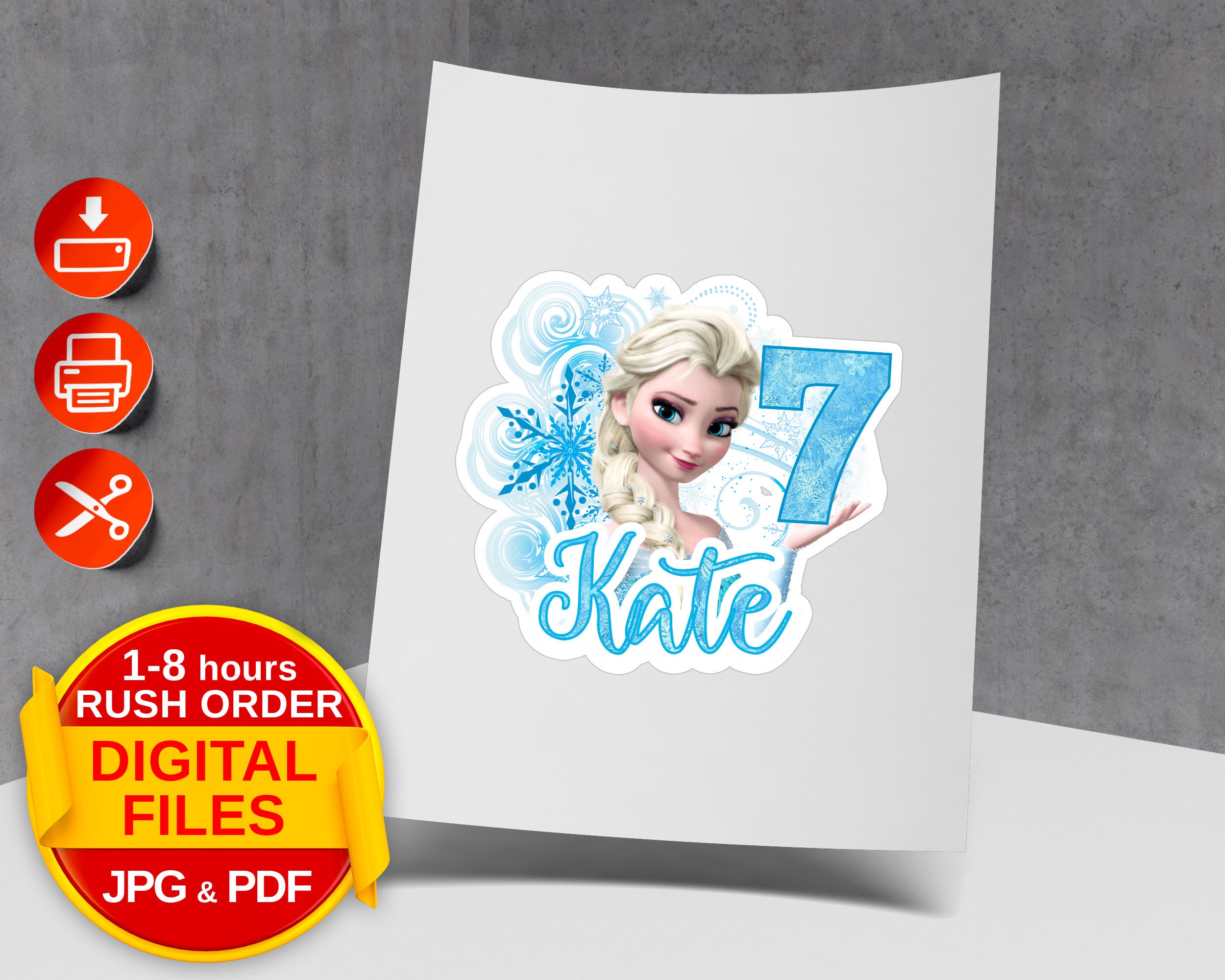 Personalized DIGITAL File Cake Topper -themed Digital Printable File ...