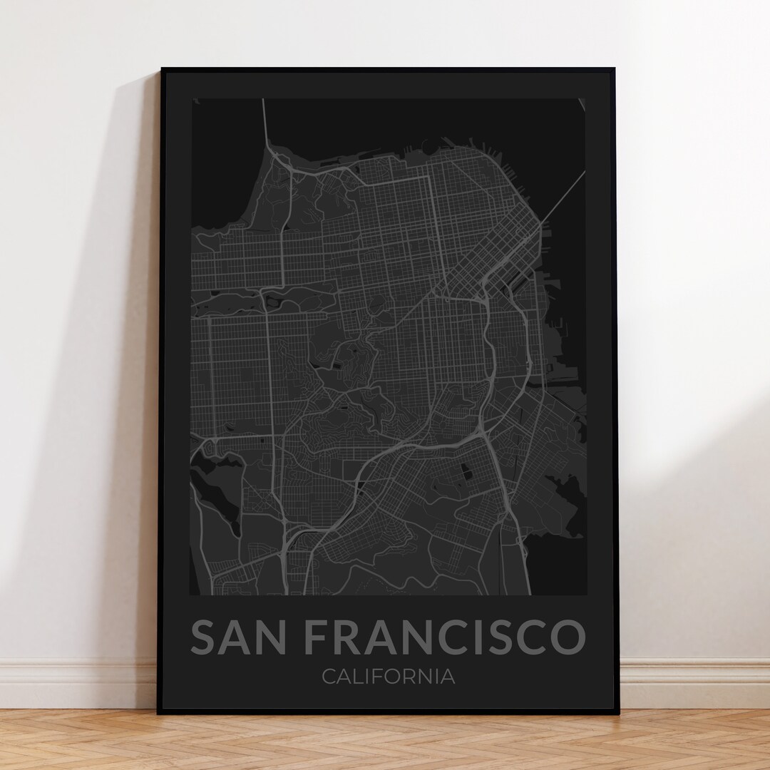 San Francisco CA Map Print California USA Map Art Poster SF - Etsy