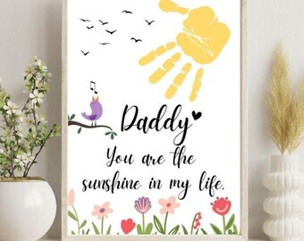 Father's Day Handprint Craft • Dad Keepsake • Father's Day Gift • Gift for Dad  • Dad My Sunshine  • Father's Day Printable • Best Dad Gift