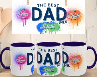 The Man The Myth The Legend Mug Sublimation, Father's Day Mug Wrap PNG, Dad Sublimation 11oz 15oz, Fathers day sublimation png 300dpi