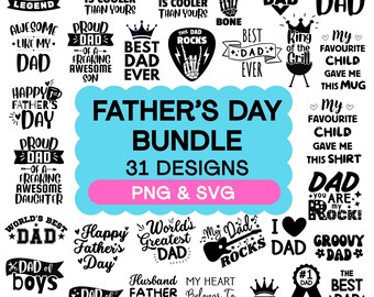 Father's Day PNG Bundle, Father's Day SVG Bundle, Father svg, Dad svg, Best Dad Ever svg, Dad Svg Cut Files For Cricut, Dad Sublimation