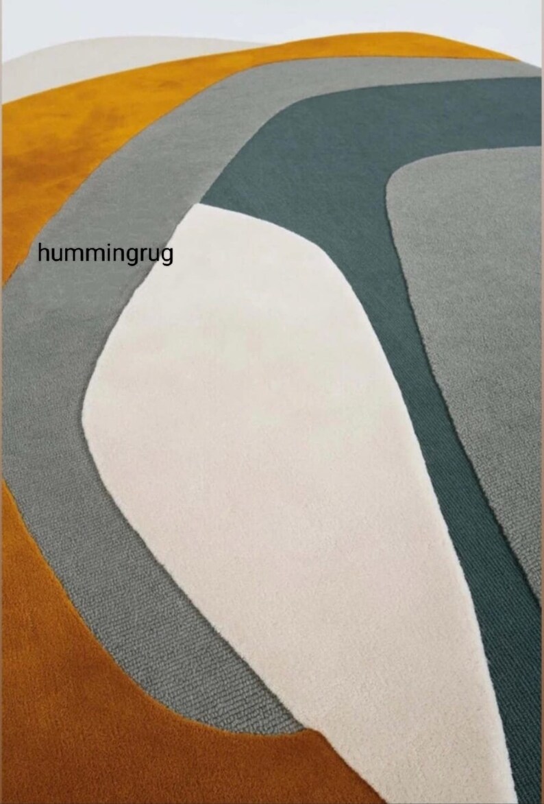 Modern Shaped Hand Tufted Rug,unique Rug,loop Cut Pile Rug,abstract ...