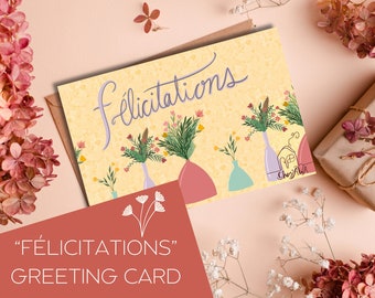 Félicitations-Congratulations-Greeting Card-Floral Card-Gift Ideas