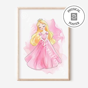 1 Sleeping Princess Poster, Princesses Wall Decor, Girl Room Decor Posters, Princess Nursery Gift, Princess Print Kid Bedroom Decoration