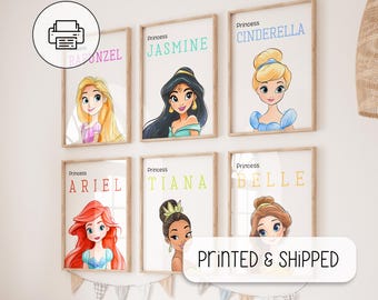 Nursery Princess Poster, Watercolor Princess Wall Art Decoration, Cute Nursery Princess Prints, Princess Wall Decor, Girls Room Decoration