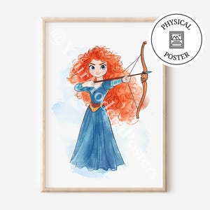 1 Red Hair Princess Poster, Princess Wall Decor, Girl Room Decor Posters, Princess Nursery Gift, Princess Print Kid Bedroom Decoration