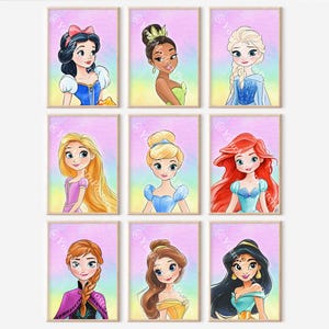 Watercolor Girls Room Decor, Princess Theme Art Print, Girl Room Wall Decoration, Wall Art Decor, Girl Room Decor, Princess Nursery