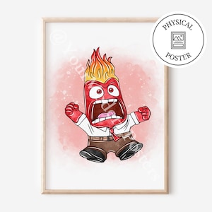 1 Poster Von innen nach außen 2 Charaktere - Kinderzimmer Kunst Dekor - Poster Aquarell Kunst - innen nach außen Drucke für Kinder - Kindermotivation