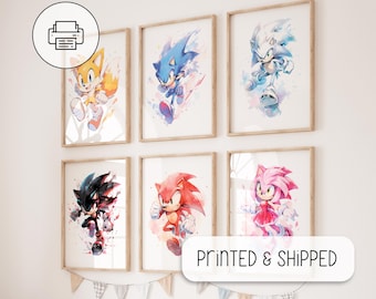 Cute Set Of Sonic the Hedgehog Posters, Nursery Wall Art - Sonic And Tails Prints, Sonic Gift - Kids Room Decor, Sonic The Hedgehog Wall Art