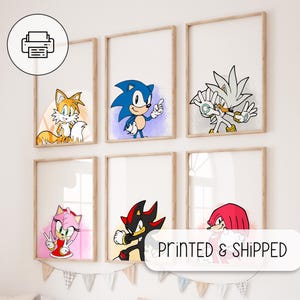 Cute Set Of Sonic the Hedgehog Posters, Nursery Wall Art - Sonic And Tails Prints, Sonic Gift - Kids Room Decor, Sonic The Hedgehog Wall Art