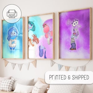 Inside Out 2 Classroom Poster, Inside out Themed Posters, Inside Out Wall Art, Inside Out Characters, Inside Out Phrase Watercolor Poster