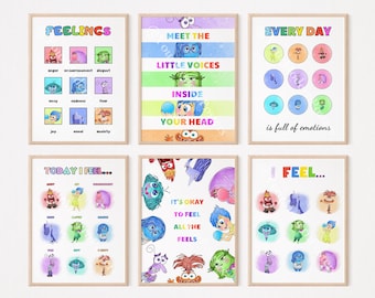 Inside Out 2 Feelings Chart Poster: Feelings Emotions Check-in (digital ...