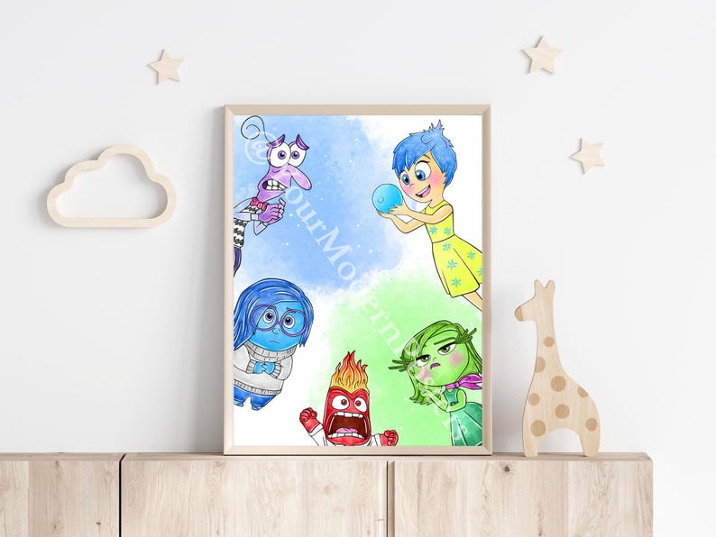 Inside Out Emotions Chart: Playroom Nursery Wall Art - Etsy UK