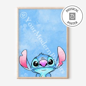 Impression d&#39;art aquarelle Lilo et Stitch - Poster Lilo et Stitch - Cadeaux de décoration murale pour chambre d&#39;enfant - Peinture Stitch - Poster Ohana Means Family