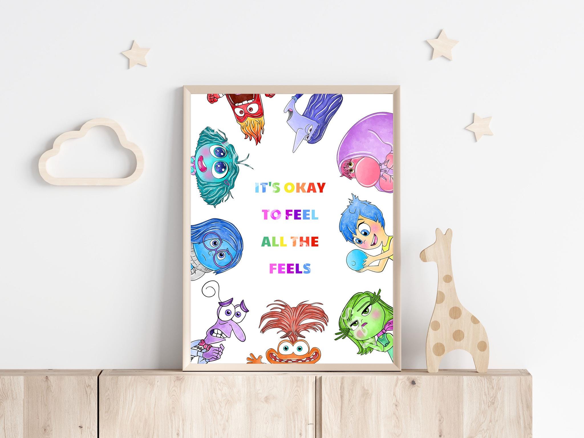 Inside Out Emotions Chart: Playroom Nursery Wall Art - Etsy UK